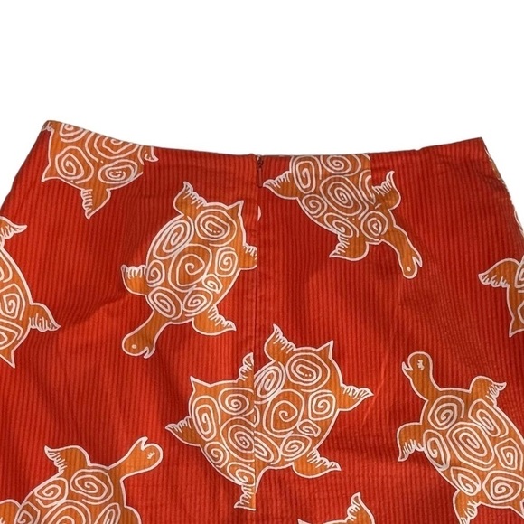 LILLY PULITZER WHITE LABEL Y2K SEA TURTLE SEERSUCKER SCALLOP HEM MINI SKIRT - Picture 8 of 13